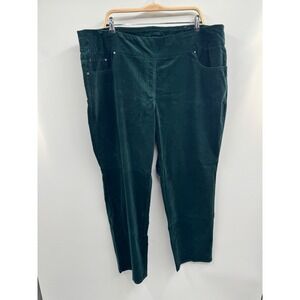 Ruby Rd. Pants Womens 24W Plus Forest Green Corduroy Straight Leg Streetwear NWT